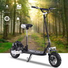 Folding Gas Powered Scooter with Seat Dirt Dog 49cc Petrol Mini Bicycle Adult US