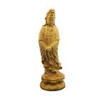 Kannon Goddess of Mercy Japanese Buddhist Statue Tsuge Wood 15cm from Japan