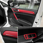 3D Red Carbon Fiber Car Interior Panel Protector Sticker Accessories DIY Trim (For: 2022 Ford Explorer XLT)