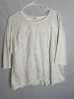 J Jill Womens Plus Size 2X Embroidered Top White Bohemian Vibes 3143