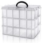 Kurtzy 3 layer Stackable Storage Container 30 Adjustable Compartments - Stack...