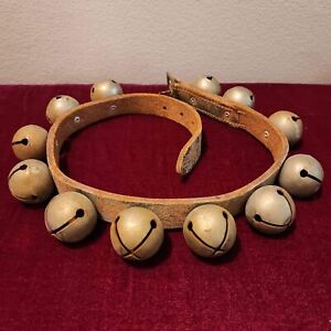 Antique Horse, Sleigh Bells - 12 Bells On Leather Belt