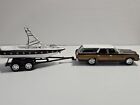 1/64 1973 Chevy Caprice Boat & Trailer Johnny Lightning Hulls Haulers READ LOOSE