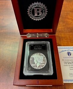2021 Bradford Exchange 1964 Peace Dollar 1 OZ 999 Fine Silver Proof Coin Box/COA