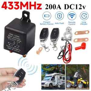 Wireless Dual Remote Car Battery Disconnect Relay Master Cut-off Switch 12V