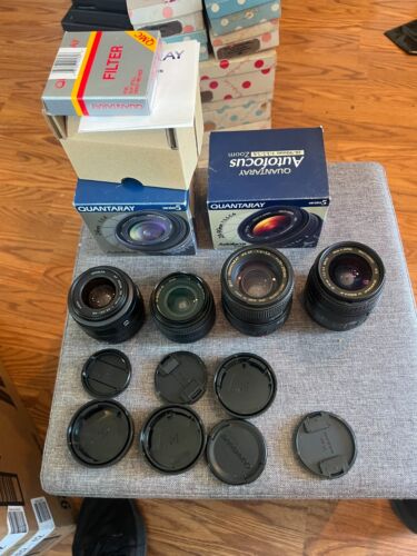 Lot of Minolta Camera Lenses Quantaray 24mm 28-90mm 70-210mm 35-70mm