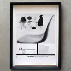 New ListingHERMAN MILLER Poster Framed Eames Side Shell Chair Wire Mesh Advertisement 1962