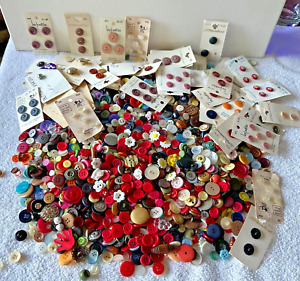 Lot of 60 Vintage Unique Buttons Mix Metal Plastic Large Small Antique