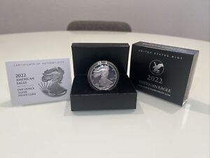 New Listing2022 American Eagle Silver Proof (22EM) U.S. Mint Box & C.O.A