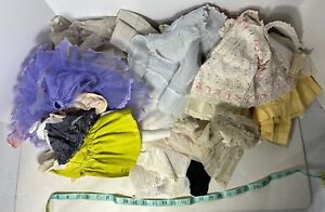 Vintage Lot Of 40+ Pieces Of Doll Clothes Outfits Dresses Hats/Bonnets Underwear