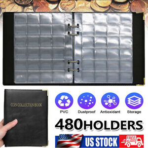 480 Coin Collection Book Holder Album Coins Storage Organizer for Collectors US
