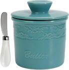 Ceramic Butter Dish with Lid and Knife - Light Blue - L2.118