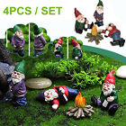 4PCS Fairy Garden Gnomes Accessories My Little Friend Drunk Gnome Dwarfs Gift US