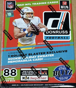 NEW 2021 Panini Donruss Football NFL SEALED HOLIDAY Blaster Box 11 Pack 88 Cards