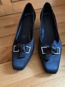 New ListingVaneli  satin black dressy shoes with bling size 8M