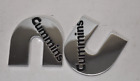 2 Piece Cummins Logo 3D Badge Emblem Door Tailgate Nameplate Chrome Black