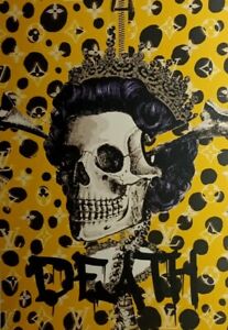 Rare print DEATH QUEEN SKULL, numbered Dismaland, Death NYC DFACE BANKSY DOLK