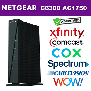 Netgear C6300 AC1750 Cable Modem + WiFi Dual Band Router Xfinity COX Spectrum