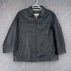 Vintage Dockers Leather Jacket Mens Large Black Zip Up