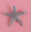 VINTAGE 925 STERLING SILVER MARCASITE SEALIFE STARFISH BROOCH PIN