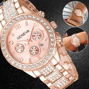 Women's Rose Gold Quartz Watch Stainless Steel Classic Waterproof Business Gifts