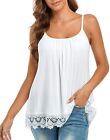 Women Tank Top with Built in Padded Bra Cotton Shirred Flowly Relaxed Vest Shirt