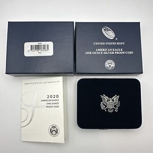 2020 W Proof Silver Eagle 🇺🇸 coin Original Mint issue Velvet Package COA 20EM