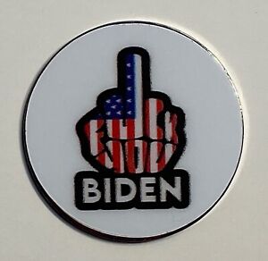 Trump - Middle Finger to Biden - NEW Pro size 32mm Slim - Golf Ball Marker