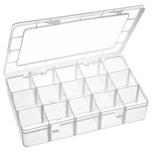 15 Large Grids Plastic Organizer Box with Dividers Exptolii Clear Compartment...