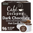 Cafe Escapes Dark Chocolate Hot Cocoa, Keurig K-Cup Pod, 96 Count