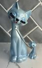 Vintage Japanese Kawaii Ceramic Kitsch Kitty Long Neck Cat Figurines Japan Made