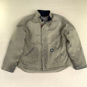 Carhartt J174 DKH Nylon Insulated Jacket Zip Snap Workwear Khaki Mens MEDIUM