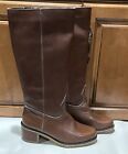 Womens LL Bean Blondo Brown Leather Vintage Tall Heeled Boots Size 8