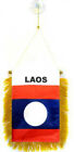New Laos MINI BANNER FLAG FOR CAR & HOME WINDOW MIRROR HANGING 2 SIDED