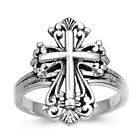 Sterling Silver Woman's Classic Cross Oxidized Ring Wholesale Band Sizes 3-13