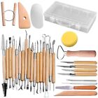 Set of 30 Clay Sculpting Tools Wooden Handle Pottery Carving Tool Kit.