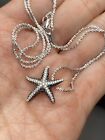 14k WG  Diamonds  Star Fish Necklace 18” Inches 4.3  grams ! NOT Scrap