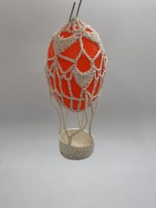 Vtg Crochet Hot Air Balloon Christmas Easter Egg Ornament