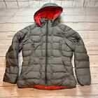 The North Face 550 Down Puffer Jacket Gray Hooded Coat Women's Size Large