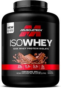 MuscleTech IsoWhey Whey Protein Isolate - 5 lbs, 72 Servings (11/2026) Chocolate