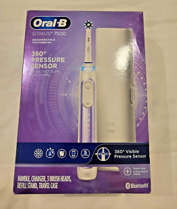 Oral-B Genius 7500 Rechargeable Electric Toothbrush, 5 Modes - Orchid Purple
