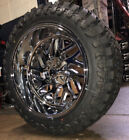 22x12 Fuel D609 Fuel Triton Chrome Wheels 35 MT Tire 6X5.5 GMC Sierra 1500 Yukon