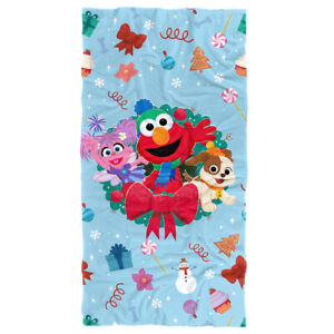 Sesame Street Furry Friends Forever Elmo Abby Wreath Kids Beach Towel, 30