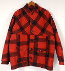 Vintage Filson Style 83 Wool Red Plaid Double Mackinaw Cruiser Jacket Size 44