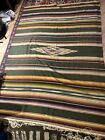 Vintage 1940's Mexican Saltillo Serape Blanket 90” by 64” Wool warp Cotton Weft
