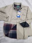 New Woolrich Men's Flannel Lined Shirt Jacket Size Large. Color Tan. Green Label