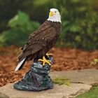 American Bald Eagle Statue Perched on Stump Figurine Yard Lawn Ornament Decor