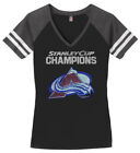 Women's Stanley Cup Champions Colorado Avalanche Ladies Bling V-neck Shirt