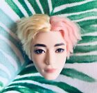 Mattel Ken Barbie Doll Head Only For Repaint OOAK Asian Pink Blonde Hair
