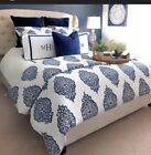 Pottery Barn Asher Medallion Twilight Organic Percale Duvet Cover Queen Size